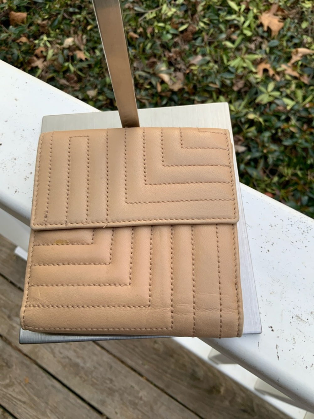 Bally Beige Quilted Leather Snap Wallet with Gold Logo - Picture 9 of 14